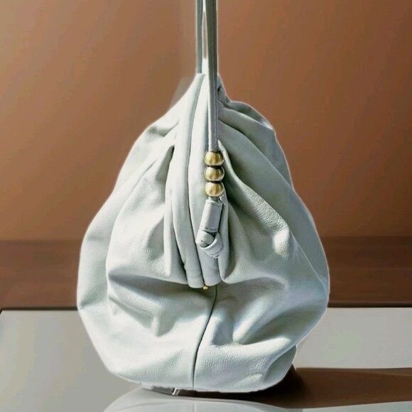 Hobo International Adalyn Gray Leather Shoulder Bag 13x10.5" EUC - Picture 3 of 8